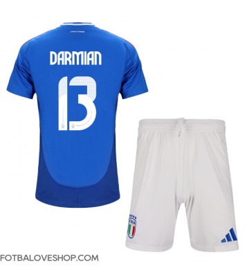 Itálie Matteo Darmian #13 Dětské Domácí Dres ME 2024 Krátký Rukáv (+ trenýrky)